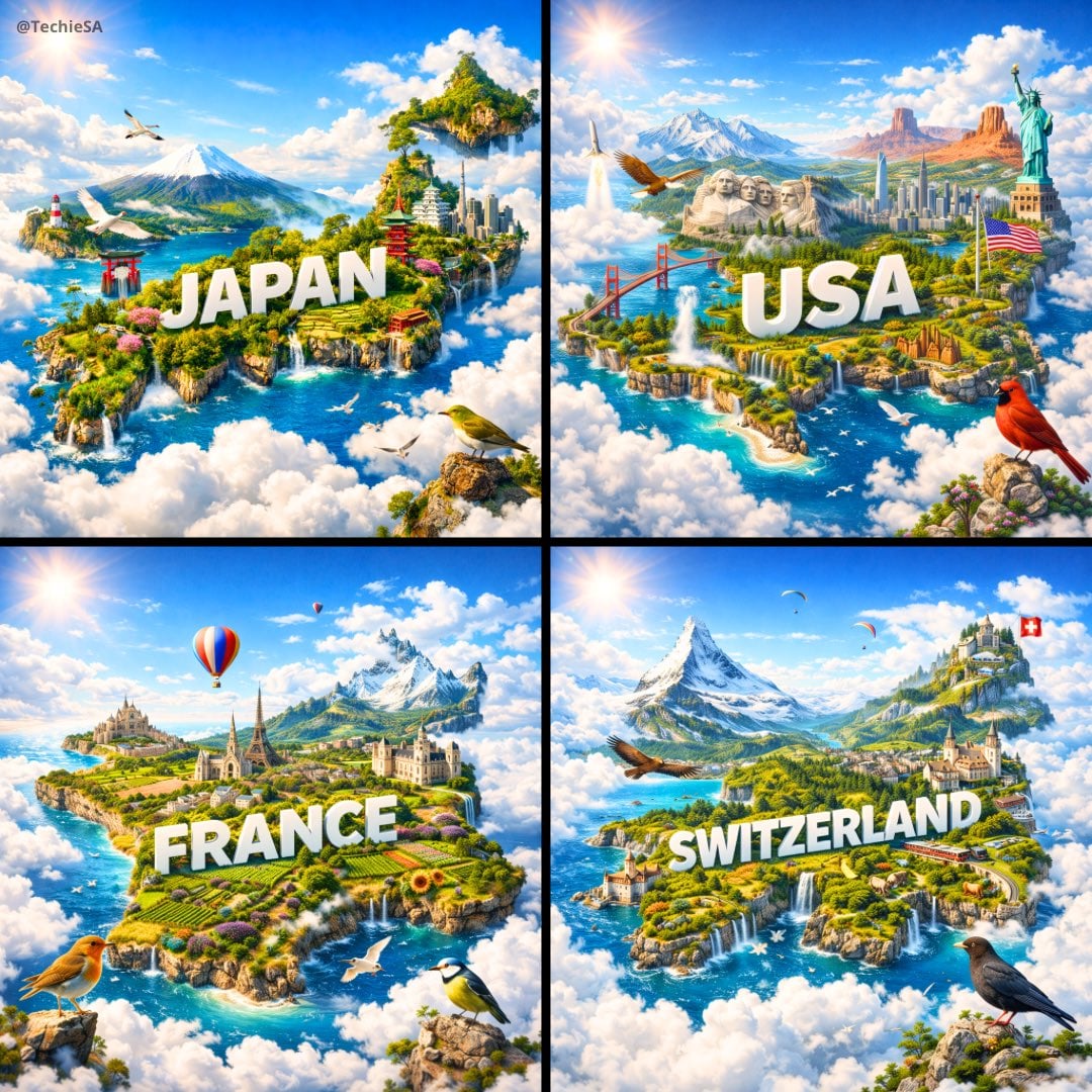 Create an ultra-HD, hyper-realistic digital poster of a floating miniature island shaped ...