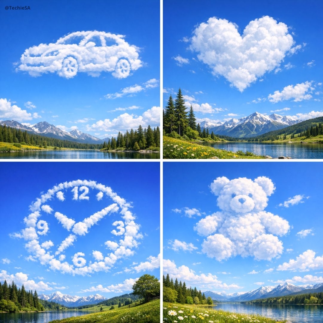 Create an ultra-realistic sky scene where soft, natural cloud formations organically asse...