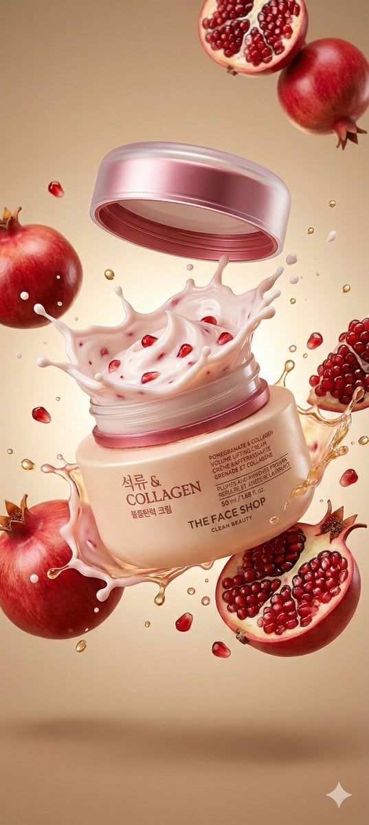 "A hyperrealistic premium product photography scene of a smooth beige cosmetic jar labele...