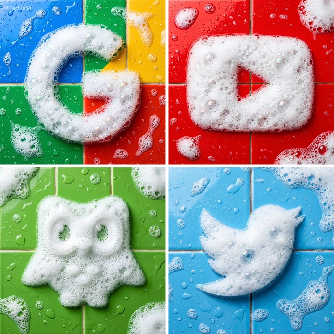 Create a soap foam sculpture in the exact shape of the uploaded logo, made entirely of wh...
