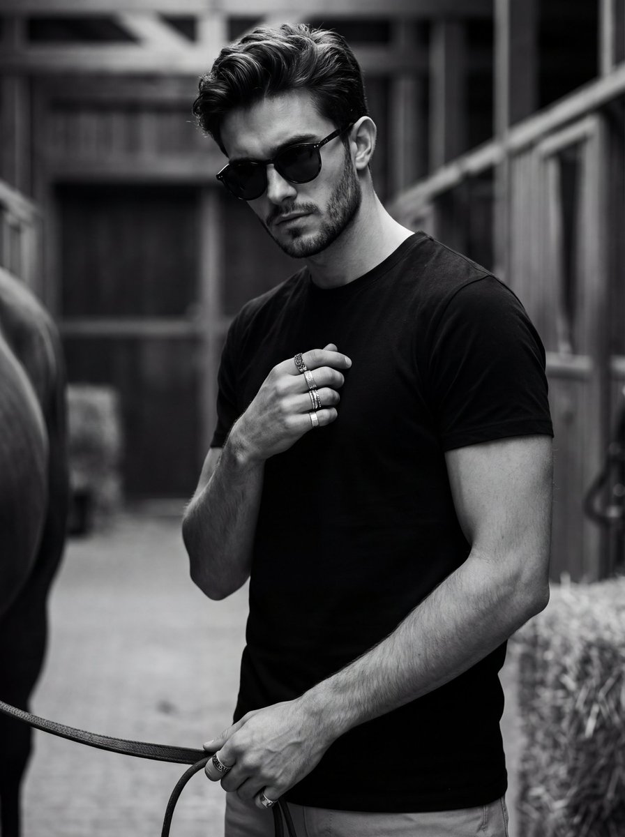 Ultra-realistic 8K cinematic black-and-white portrait photograph, portrait aspect ratio 1...