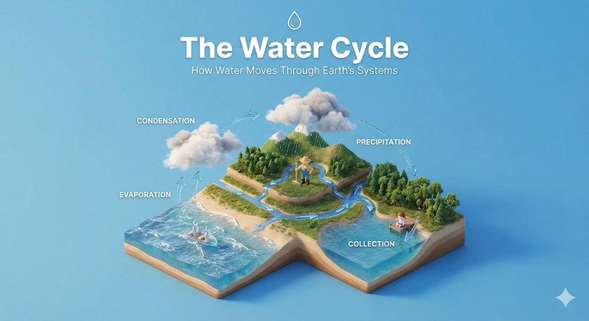 Create a clear, 45° top-down isometric miniature 3D educational diorama explaining [PROCE...