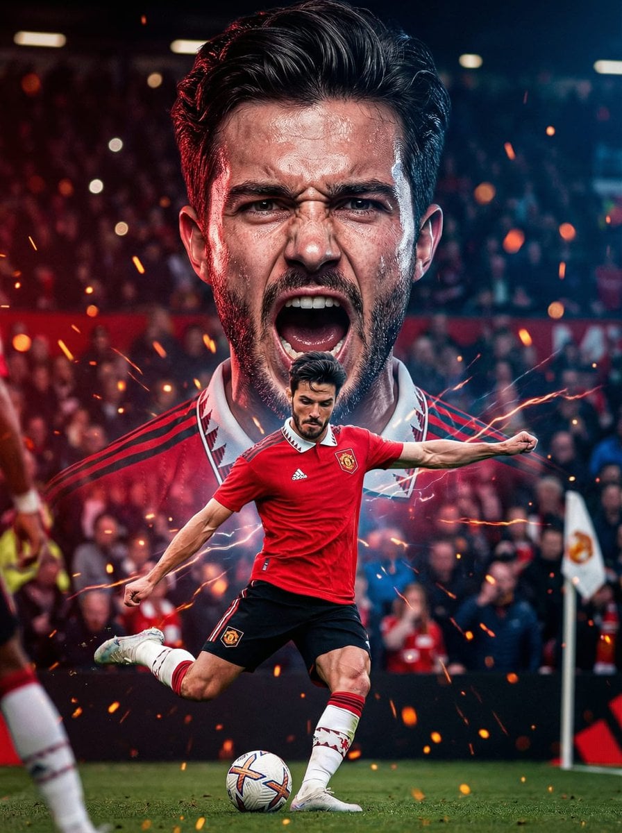 Ultra-realistic cinematic football poster in the style of elite Premier League key featur...