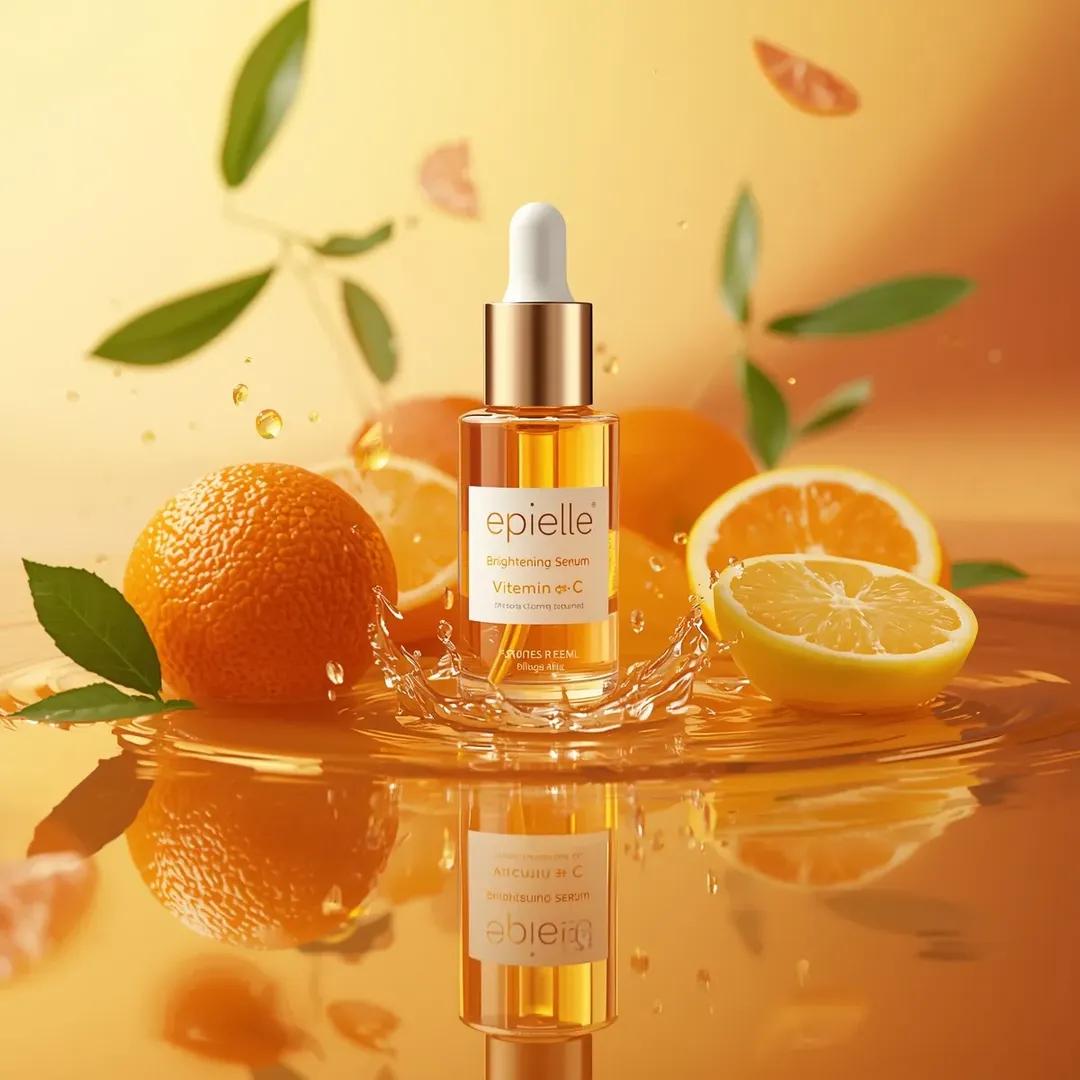 Ultra-high-end photorealistic skincare product photography featuring a clear cylindrical ...