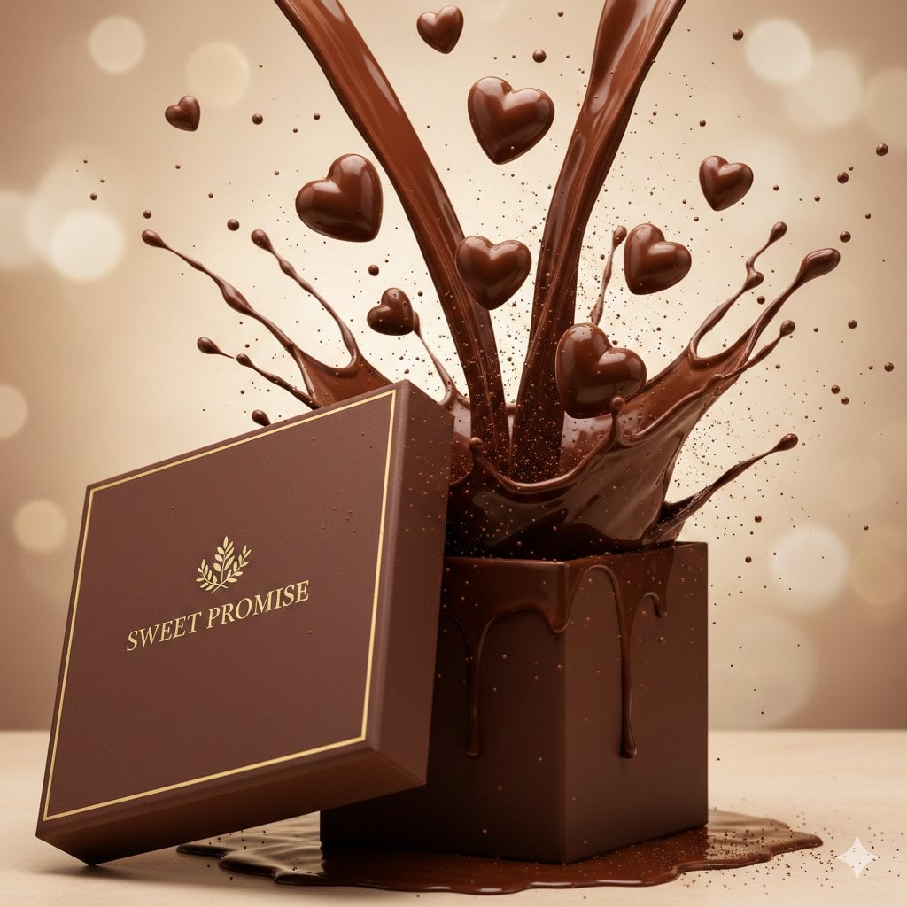 A slow, sensual luxury chocolate commercial shot in ultra-high definition. The scene open...
