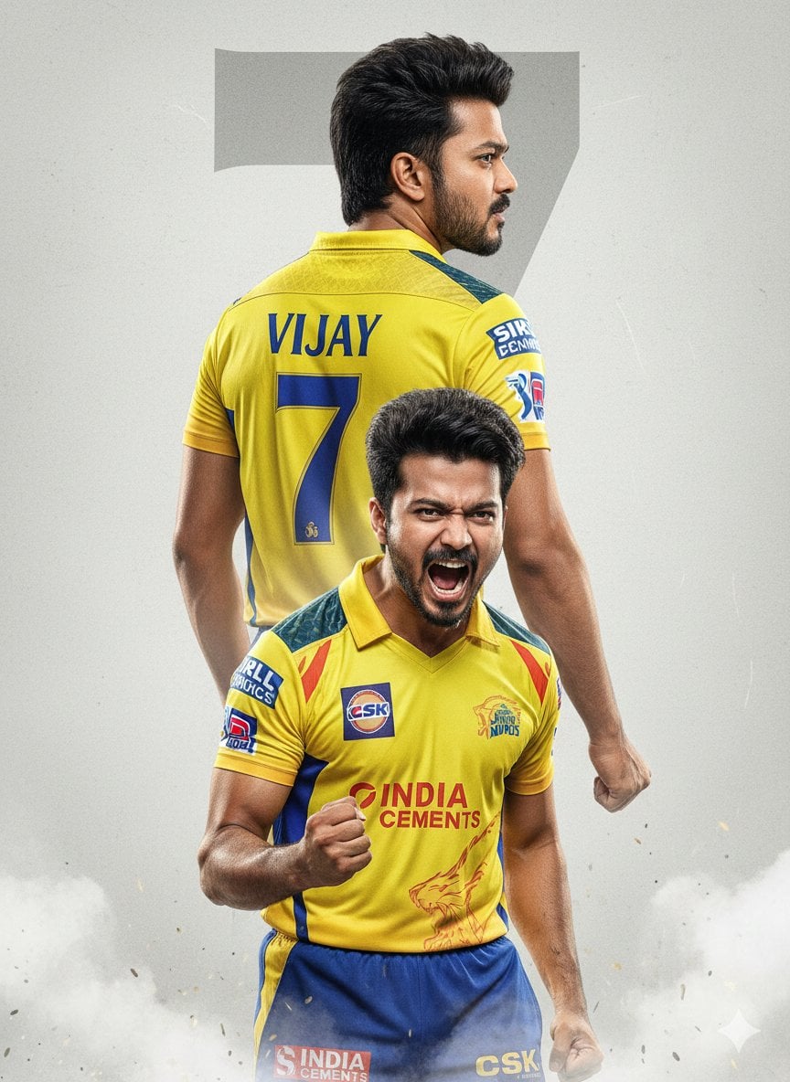 An ultra-realistic cinematic cricket poster featuring a young Indian male cricketer using...