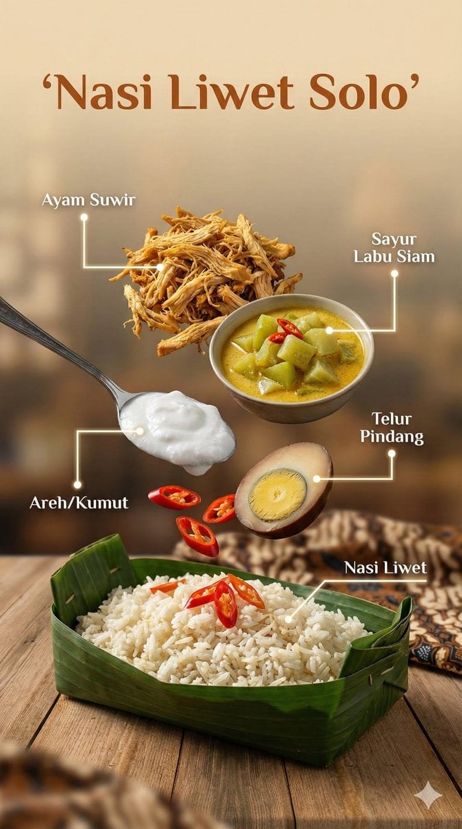 Ultra-realistic cinematic food photography of a traditional Indonesian dish, presented as...