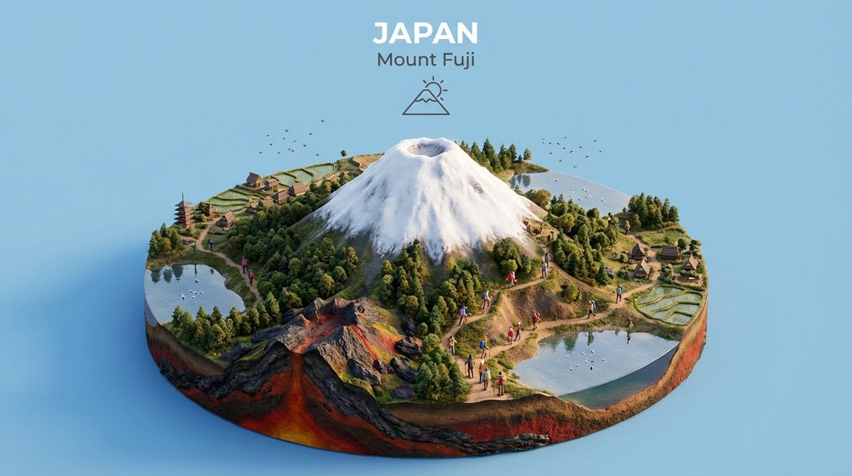 Create an isometric miniature 3D diorama highlighting the natural landmark [NATURAL WONDE...