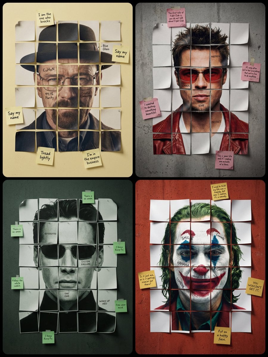 A minimalist cinematic colored poster featuring a [Character Name]’s portrait from should...