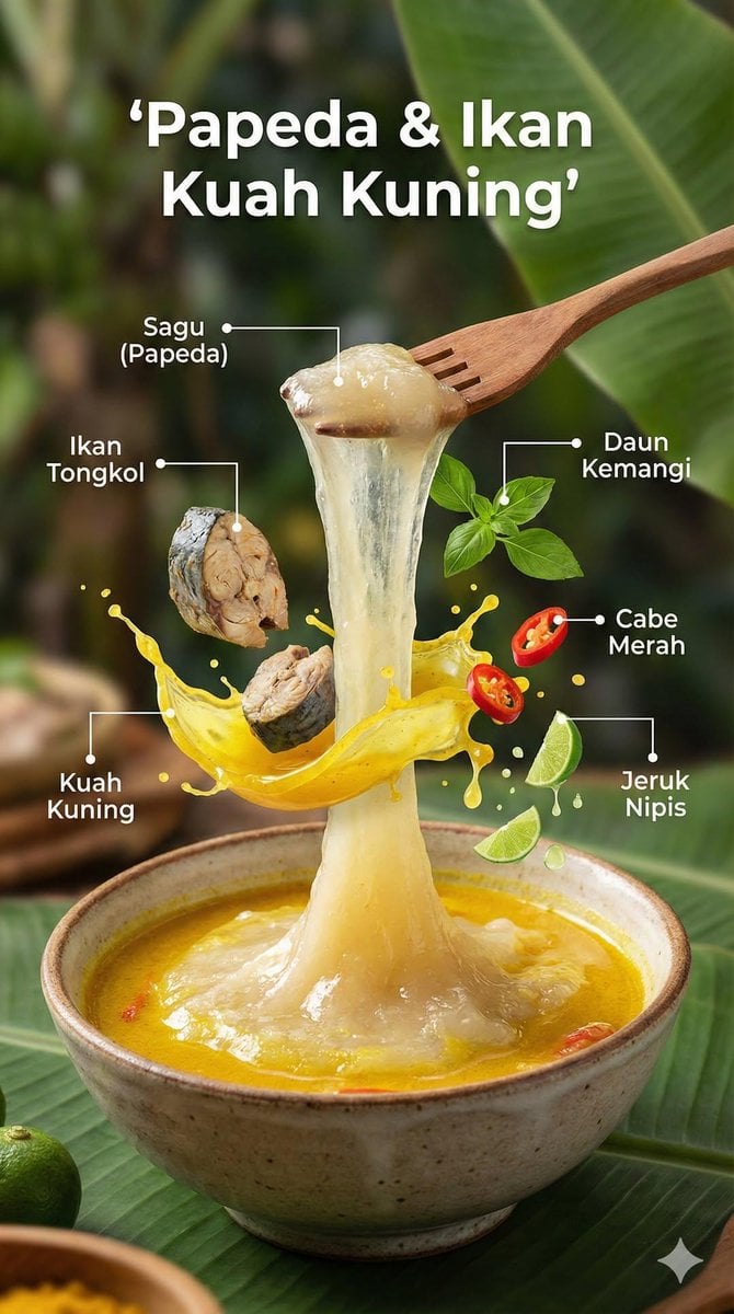 Ultra-realistic cinematic food photography of a traditional Indonesian dish, presented as...