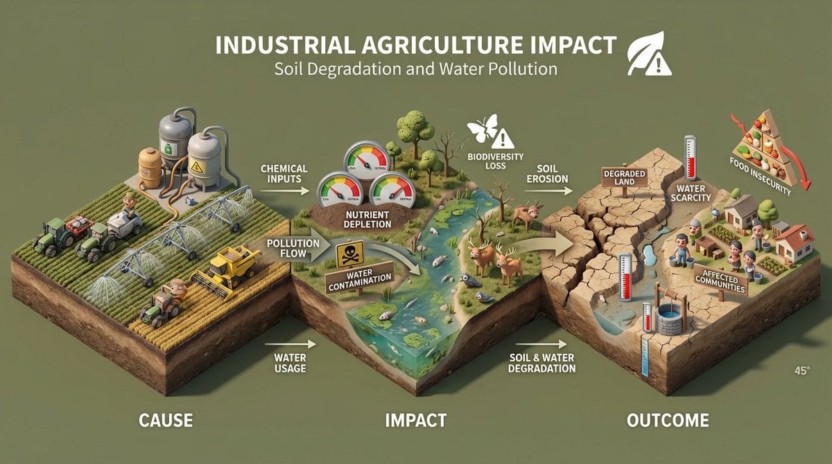 “Build an isometric miniature 3D diorama explaining the environmental impact of [ACTIVITY...