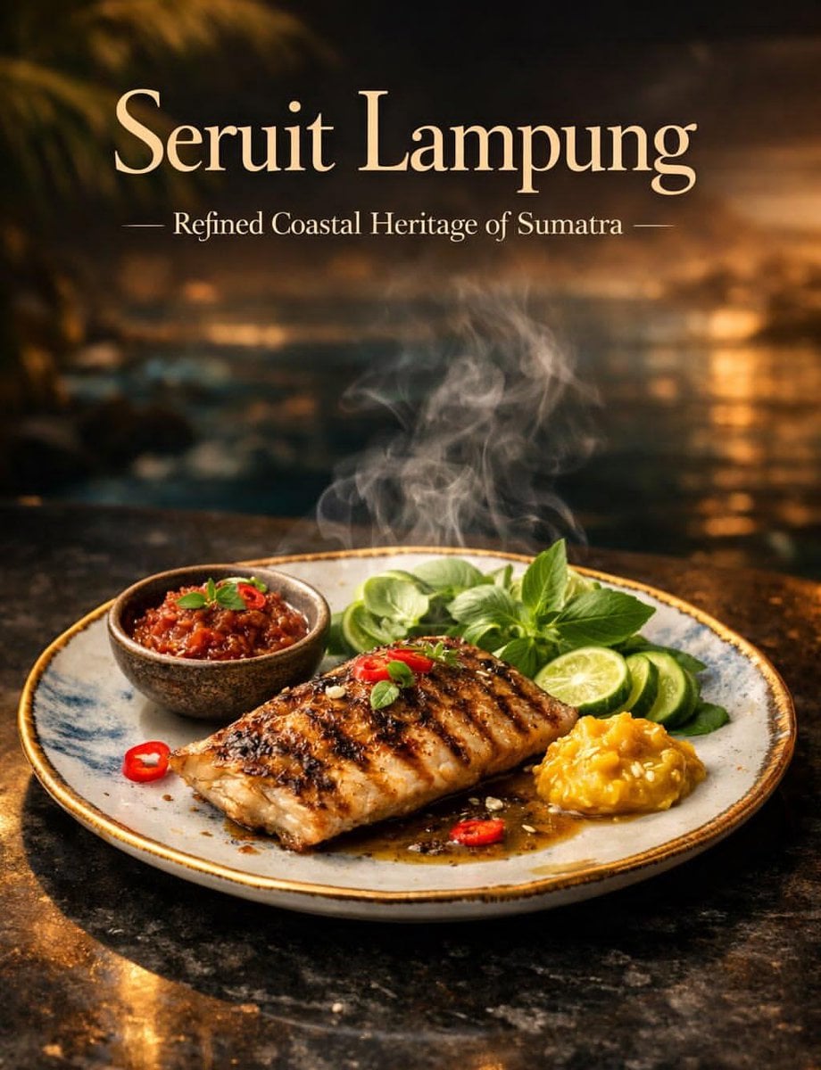 Luxury cinematic food photography of traditional Indonesian “Seruit Lampung” — beautifull...