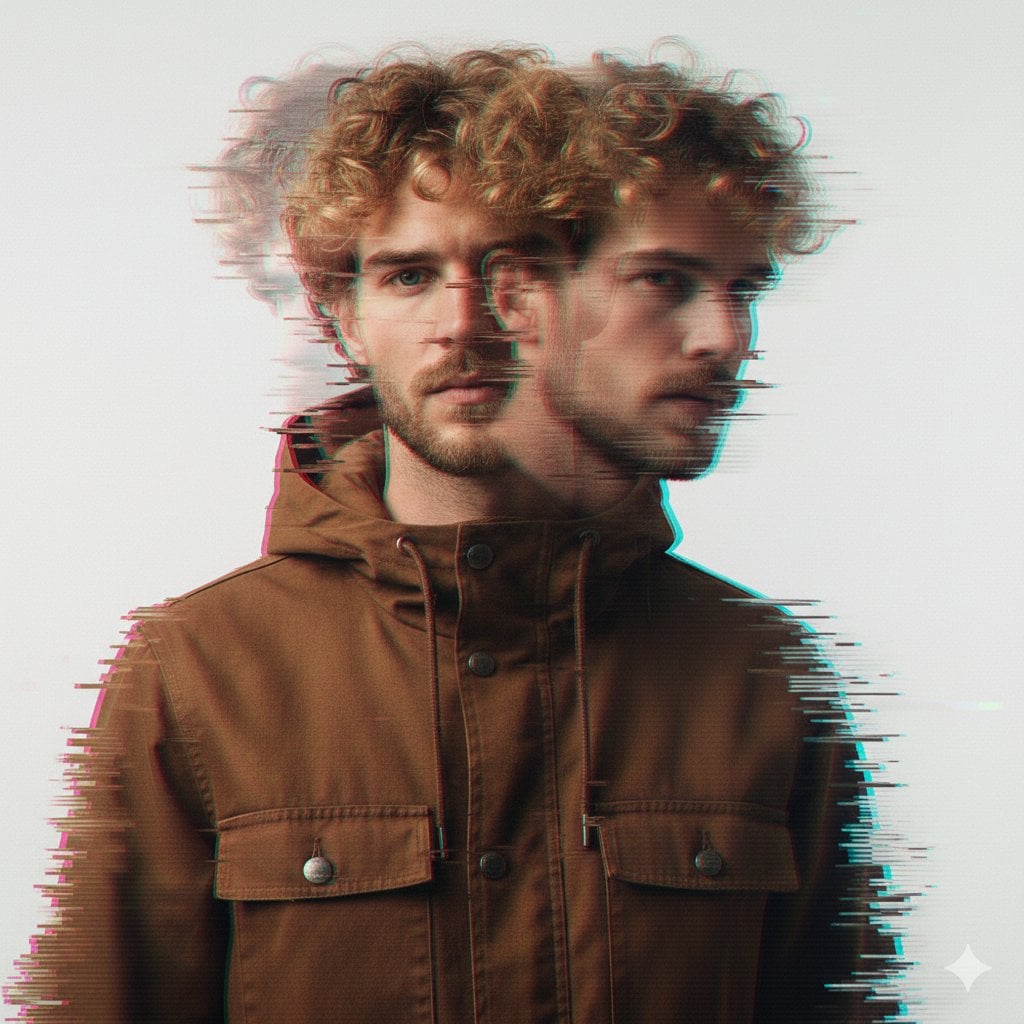 A double exposure, long exposure editorial photograph of a man Use image for face referen...