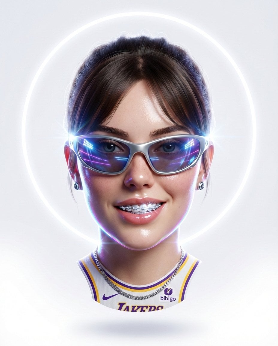 Hyper-stylized dynamic 3D floating head portrait of the attached reference image, perfect...