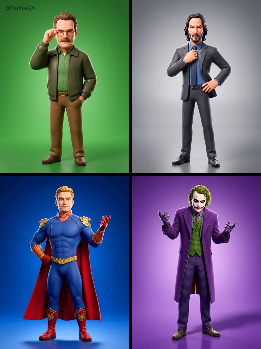 Transform the referenced person into a premium stylized 3D animated character, full body ...