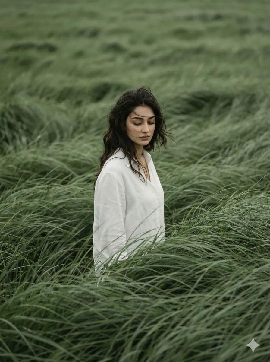 Create a 3:4 cinematic, atmospheric editorial portrait using the attached photo as the ex...