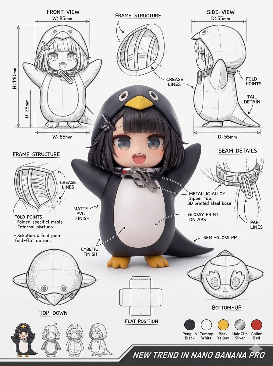 Using the attached image, create an illustration sheet of professional industrial design ...