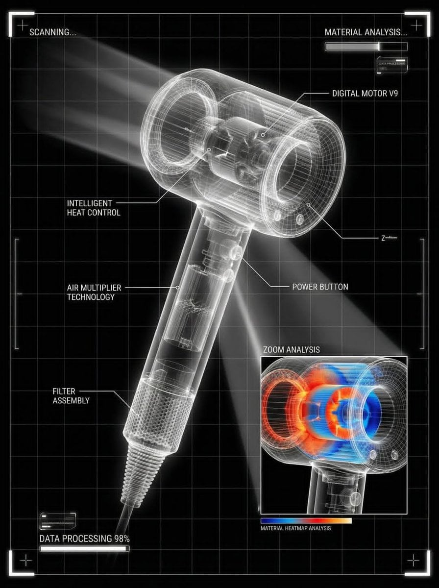 You are a world-class director of industrial visualization and a futuristic interface des...
