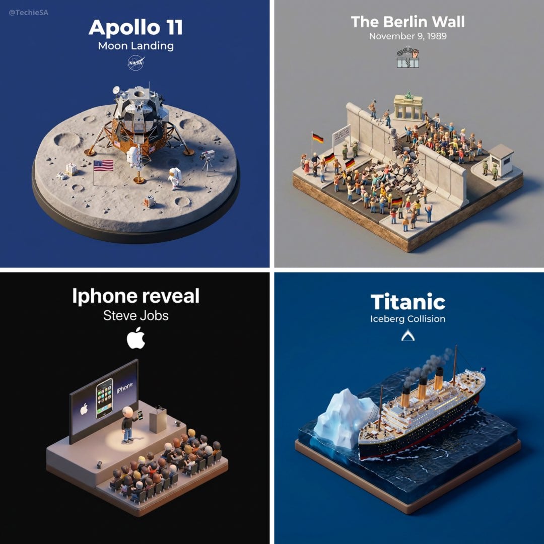 Present a clear, 45° top-down isometric miniature 3D cartoon scene of the historical even...